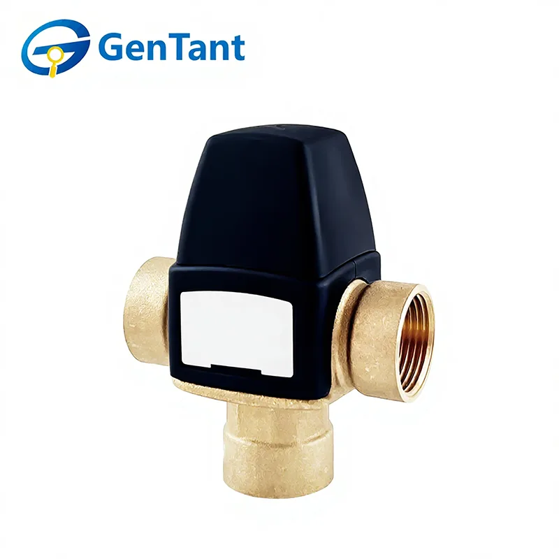 Termostatisk blandeventil med vandudløb på siden